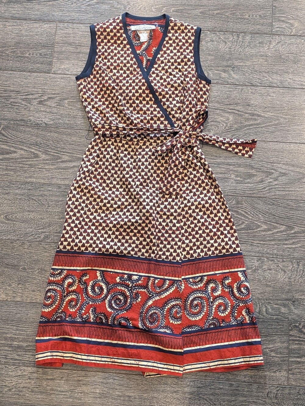 Vintage Retro Hear Say Saks Fifth Avenue Midi Wrap Dress